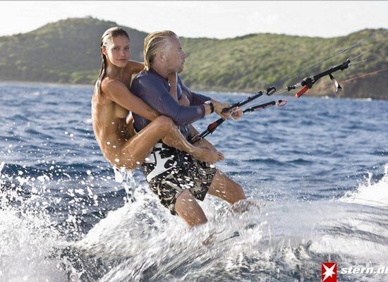Richard Branson Naked Kitesurfing